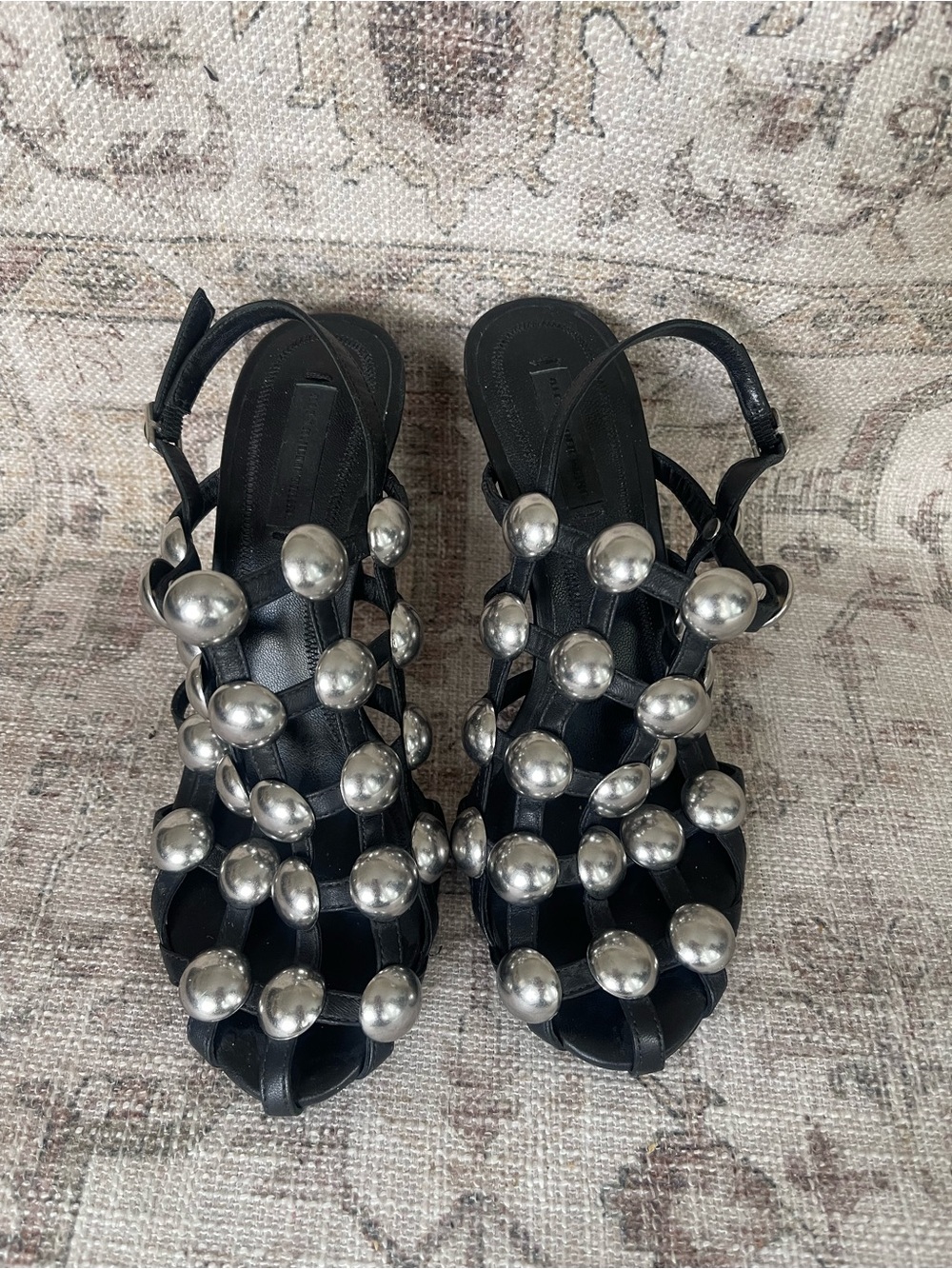 Alexander Wang Black Rubie Pearl Slingback Heels